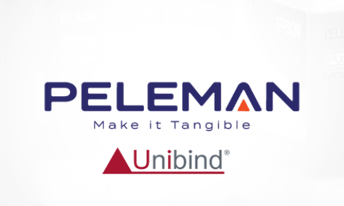 PELEMAN Unibind logosu. "Make it Tangible" sloganı.